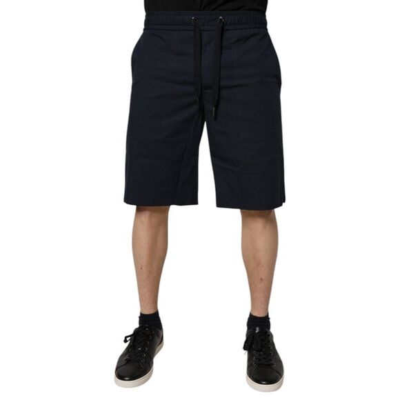 Dolce & Gabbana Dark Blue Cotton Bermuda SweatMen's Men's Shorts